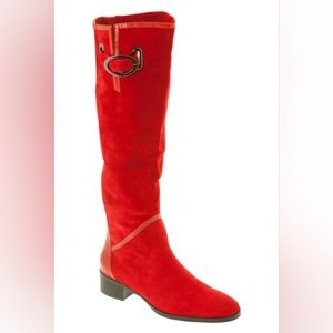 Django & Juliette Tamila Red Suede Boots size 9
